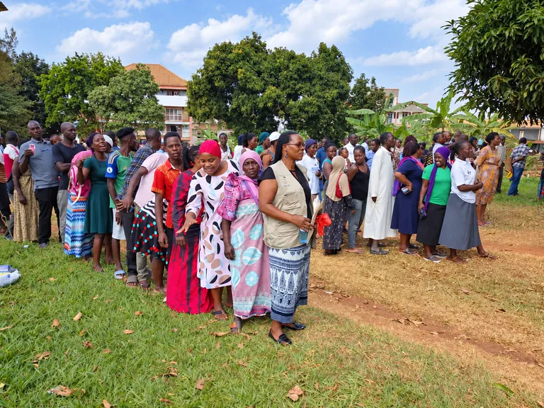 Participants gathered for a community health activity