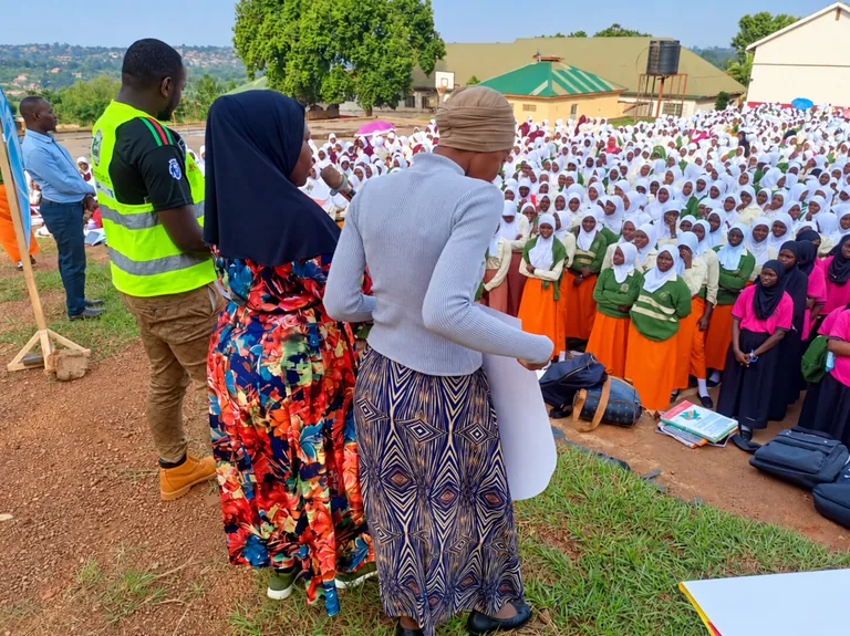 Health awareness session with a school assembly